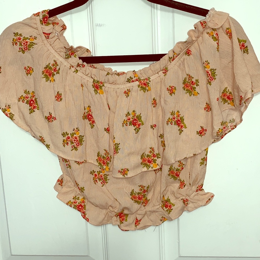 Peach floral top